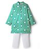 Hugsntugs Cotton Woven Full Sleeves Floral Printed Kurta Pyjama Set - Green