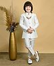 Ahhaaaa Viscose Woven Full Sleeves Abstract Embroidered Jodhpuri Suit & Pant Set - White