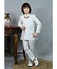 Ahhaaaa Viscose Woven Full Sleeves Floral Embroidered Sequins Embellished Jodhpuri Suit & Pant Set - White