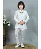 Ahhaaaa Viscose Woven Full Sleeves Threadwork Embroidered Mirrorwork Embellished Jodhpuri Suit & Pant Set - White