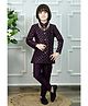 Ahhaaaa Viscose Woven Full Sleeves Floral Embroidered Sequins Embellished Jodhpuri Suit & Pant Set - Wine