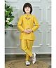 Ahhaaaa Viscose Woven Full Sleeves Floral Embroidered Sequins Embellished Jodhpuri Suit & Pant Set - Yellow