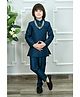 Ahhaaaa Viscose Woven Full Sleeves Floral Embroidered & Sequins Embellished Jodhpuri Suit With Pant Set - Blue