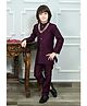 Ahhaaaa Viscose Woven Full Sleeves Floral Embroidered & Sequins Embellished Jodhpuri Suit With Pant Set - Wine