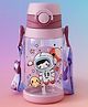 Space Astronaut Print Kids Straw Sipper Bottle 500 ml - Purple| BPA-Free| Leak resistant| School Water Bottle for Boys & Girls| Stylish Flip Lid| Straw & Shoulder Strap