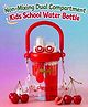 2-in-1 Non-Mixing Kids School Water Bottle 600 ml with In-Built Infuser  Two Separate Drink Compartments | Straw & Spout | Leak-Resistant | BPA Free | Red