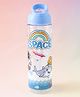 Space Theme Kids Straw Water Bottle 700 ml with Flip Spout - Blue| Leak-Resistant| BPA Free & Freezer Safe| Sipper Bottle for School & Travel for Boys & Girls