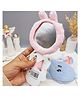 Paper Moon Kawaii Fur Mirror with Handle, 15cm Portable and Compact for Travelling, 1pc - Design May Vary