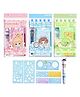Paper Moon Cute Doodle Set of 7 in 1 Stencil Kit Ruler Stationery Set for Kids  DIY Drawing Tools, Stencils & Geometric Shapes, 1 Pack - Color May Vary