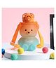 Paper Moon Kids Bear Shape Leak-proof Push Lock Water Bottle with in-built Straw and Strap 800ml Capacity for School - Color May Vary