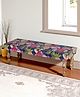 Ikiriya Cairo Sheesham Wood Mid Century 3 Seater Bench / Settees / Recamiers in Fruit Print Blue Kantha