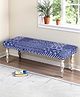 Ikiriya Cairo Sheesham Wood Mid Century 3 Seater Bench / Settees / Recamiers in Indigo Patchwork Kantha