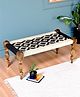 Ikiriya Oakville Sheesham Wood Vintage 2 Seater Maachi Bench / Charpai / Khatiya / Rajasthani Traditional Settees / Recamiers in Black & White Rope Canning