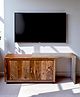 Ikiriya Dublin Sheesham Wood Minimalist TV Entertainment Unit / Wooden Cabinet / Display Unit for TV upto 60 inch in Teak Finish