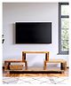 Ikiriya Allen Sheesham Wood Minimalist TV Entertainment Unit / Wooden Cabinet / Display Unit for TV upto 55 inch in Teak Finish