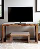 Ikiriya Allen Sheesham Wood Minimalist TV Entertainment Unit / Wooden Cabinet / Display Unit for TV upto 55 inch in Teak Finish