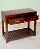 Ikiriya Allen Sheesham Wood Contemporary Console Table/ TV Entertainment Unit / Wooden Cabinet / Display Unit in Dark Walnut Finish