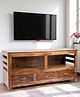 Ikiriya Allen Sheesham Wood Contemporary TV Entertainment Unit / Wooden Cabinet / Display Unit for TV upto 60 inch in Teak Finish