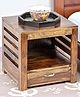 Ikiriya Russell Sheesham Wood Contemporary Bedside Table/ End Table / Tea Table / Sofa Table/ Corner Table / Small Table/ Side Rack in Teak Finish
