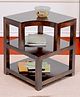 Ikiriya Aural Sheesham Wood Contemporary Bedside Table/ End Table / Tea Table / Sofa Table/ Corner Table / Small Table/ Side Rack in Dark Walnut Finish
