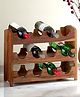 Ikiriya Kassel Sheesham Wood Accent Wine Rack in Natural Teak Finish for upto 12 bottles