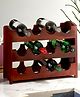 Ikiriya Kassel Sheesham Wood Accent Wine Rack in Honey Finish for upto 12 bottles