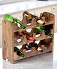 Ikiriya Kassel Sheesham Wood Accent Wine Rack in Teak Finish for upto 12 bottles