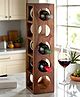 Ikiriya Wembley Sheesham Wood Accent Wine Rack in Natural Teak Finish for upto 5 bottles