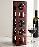 Ikiriya Wembley Sheesham Wood Accent Wine Rack in Honey Finish for upto 5 bottles