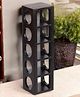 Ikiriya Wembley Sheesham Wood Accent Wine Rack in Dark Mahagony Finish for upto 5 bottles
