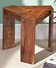Ikiriya Avina Sheesham Wood Contemporary Triangle Bedside Table/ End Table / Tea Table / Sofa Table/ Corner Table / Small Table/ Side Rack in Natural Teak Finish