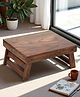 Ikiriya Ohio Sheesham Wood Contemporary Rectangle Folable Laptop Table in Teak Finish