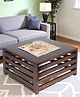 Ikiriya Kingsville Sheesham Wood Contemporary Square Coffee Table / Center Table / Sofa Table in Dark Walnut Finish