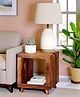 Ikiriya Berlin Sheesham Wood Contemporary Rectangle Bedside Table/ End Table / Tea Table / Sofa Table/ Corner Table / Small Table/ Side Rack in Natural Teak Finish