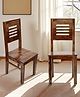 Ikiriya Oliver Sheesham Wood Accent Set of 2 Dining Chairs in Teak Finish
