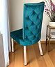 Ikiriya Oliver Sheesham Wood Accent Dining Chair in Turquoise Sea Velvet Upholstery with Silver Finish