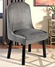 Ikiriya Rosslyn Sheesham Wood Accent Dining Chair in Iron Grey Velvet Upholstery with Extra Dark Mahagony Finish