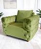 Ikiriya Jackson Solid Wood Contemporary 1 Seater Sofa / Lounge Chair / Maharaja Chair / Big Size Chair in Pear Green Velvet Upholstery
