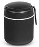 JAYPEE Solomeal Puf Insulated Inner Stainless Steel Food Jar With Foldable Spoon|hot/cold Meal Jar for Kids|office Women |men|food Storage Traveling Box Light Weight |scratch Resistant|500 ml, Black