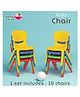 eHomeKart Baby Plastic Kids Chair Set - L33 X B31 X H51 Cm (10 Chairs) - Ten- Colour of The Chairs May Vary, Multicolor