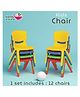 eHomeKart Baby Plastic Kids Chair Set (L33 X B31 X H51 cm, 12 Chairs, Multicolour)