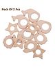 BitFeex Neem Wood Baby Teether  Natural, Non-Toxic & Eco-Friendly Teething Toy for Infants 3+ Months Desing may vary, Pace of 2pcs