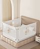 Kids Station Premium Baby Bed Rail (6.6ft x 5ft x 6.6ft / 200x150cmx200cm), Foldable Steel Safety Guard with Anti-Suffocation Cloth, 3 Side Adjustable Bed Rail, White