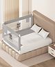 Kids Station Premium Baby Bed Rail (6ft x 5ft / 180x150cm), Foldable Steel Safety Guard with Anti-Suffocation Cloth, 2 Side Adjustable Bed Rail, Grey