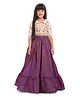 Tiny Kingdom Woven Three Fourth Sleeves Floral Embroidered & Sequins Embellished Lehenga Choli - Purple