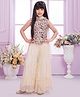 Tiny Kingdom Woven Sleeveless Floral Printed Top & Palazzo With Dupatta Set - Cream