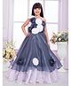 Tiny Kingdom Satin Woven Sleeveless Floral Applique Detailed Gown - Grey