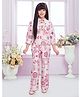 TINY BABY Woven Three Fourth Sleeves Abstract Printed Coordinating Top & Palazzo Set - Pink