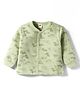 Zero Fleece Knit Full Sleeves Front Open Winter T-Shirt With Dino Print - Green