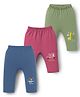 Zero Interlock Knit Full Length Lounge Pants With Animal & Vehicle Print Pack of 3 - Blue Green & Marron